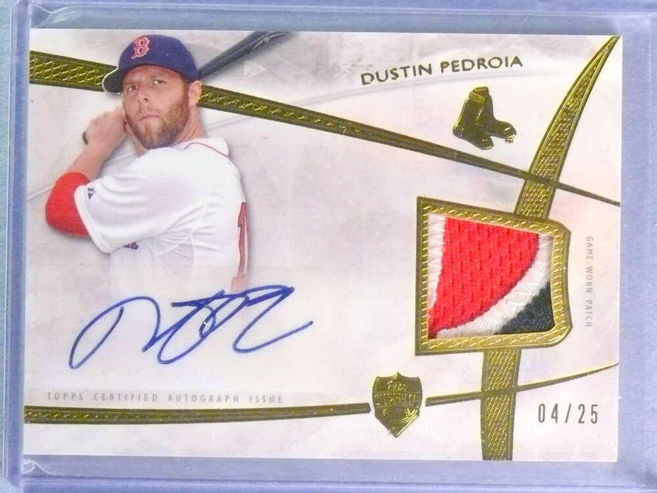 Dustin Pedroia Game Worn Jersey Baseball Card