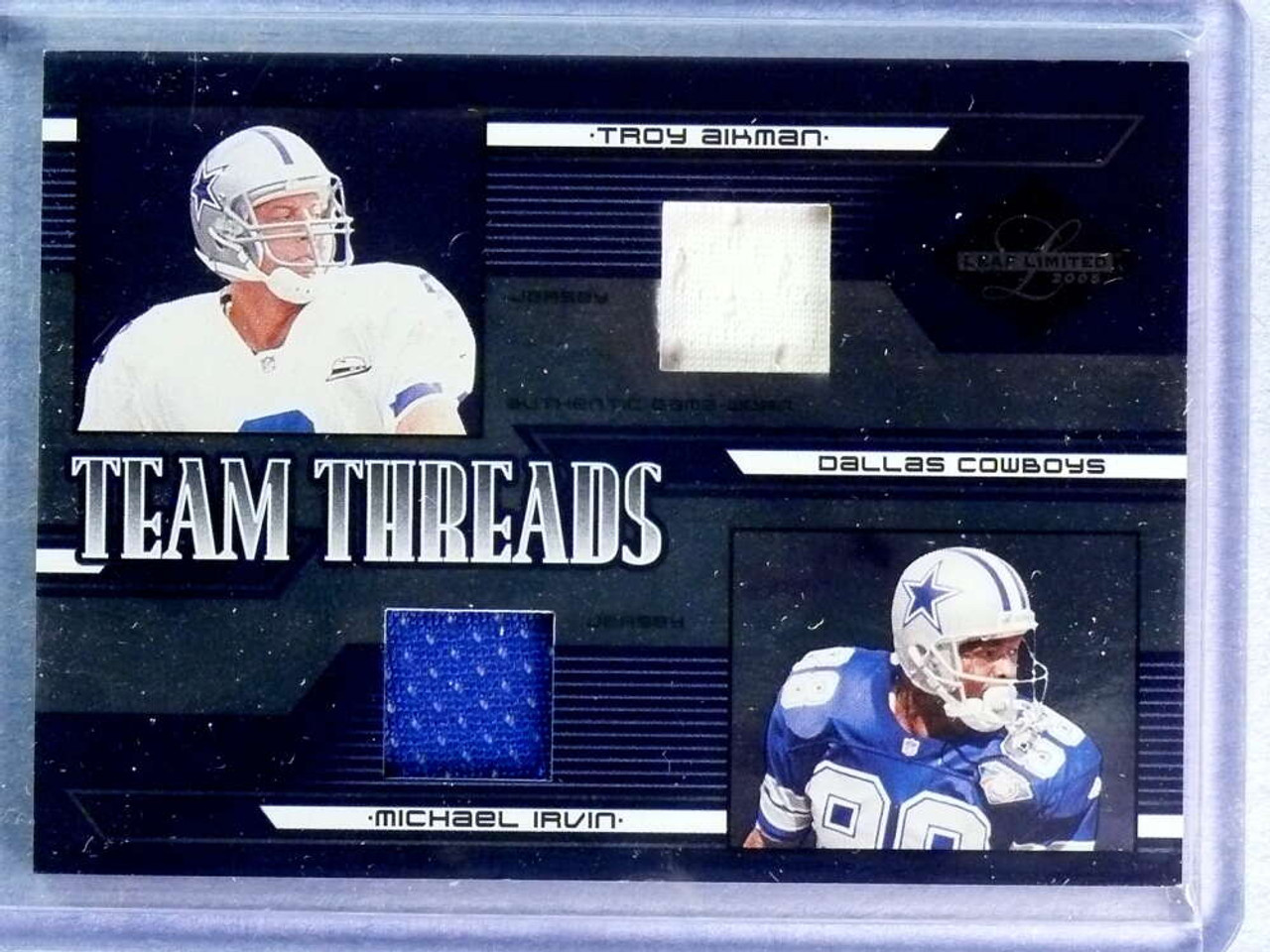 2005 Leaf Limited Threads Roger Staubach Troy Aikman Dorsett Irvin Jersey  #07/25 - Sportsnut Cards