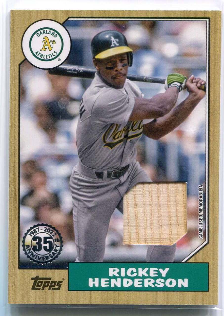 SOLD 114971 2022 Topps '87 Topps Relics 87rrh Rickey Henderson Bat