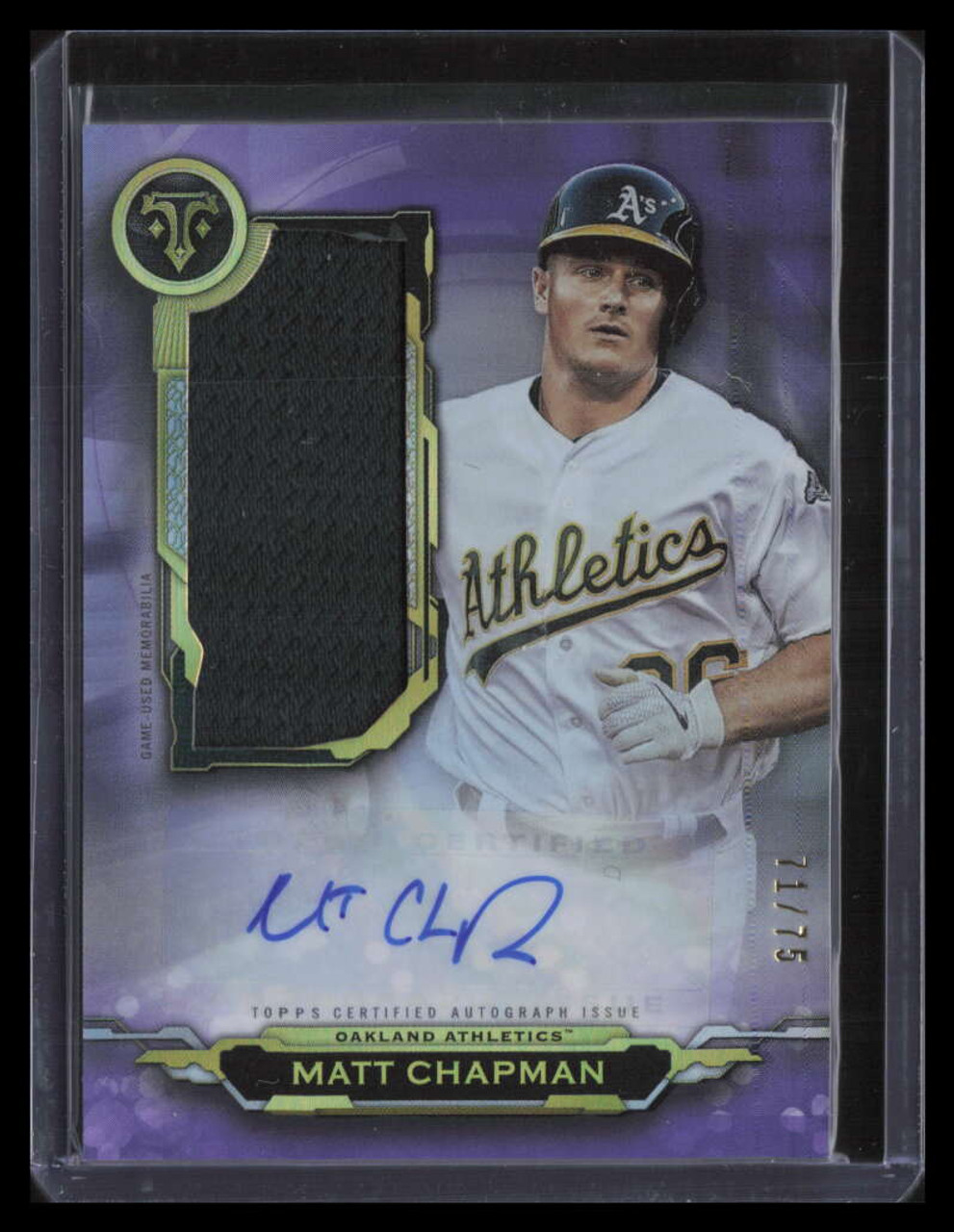 2019 Topps Triple Threads Autograph AUJRMC Matt Chapman Jersey Auto 71/75 -  Sportsnut Cards