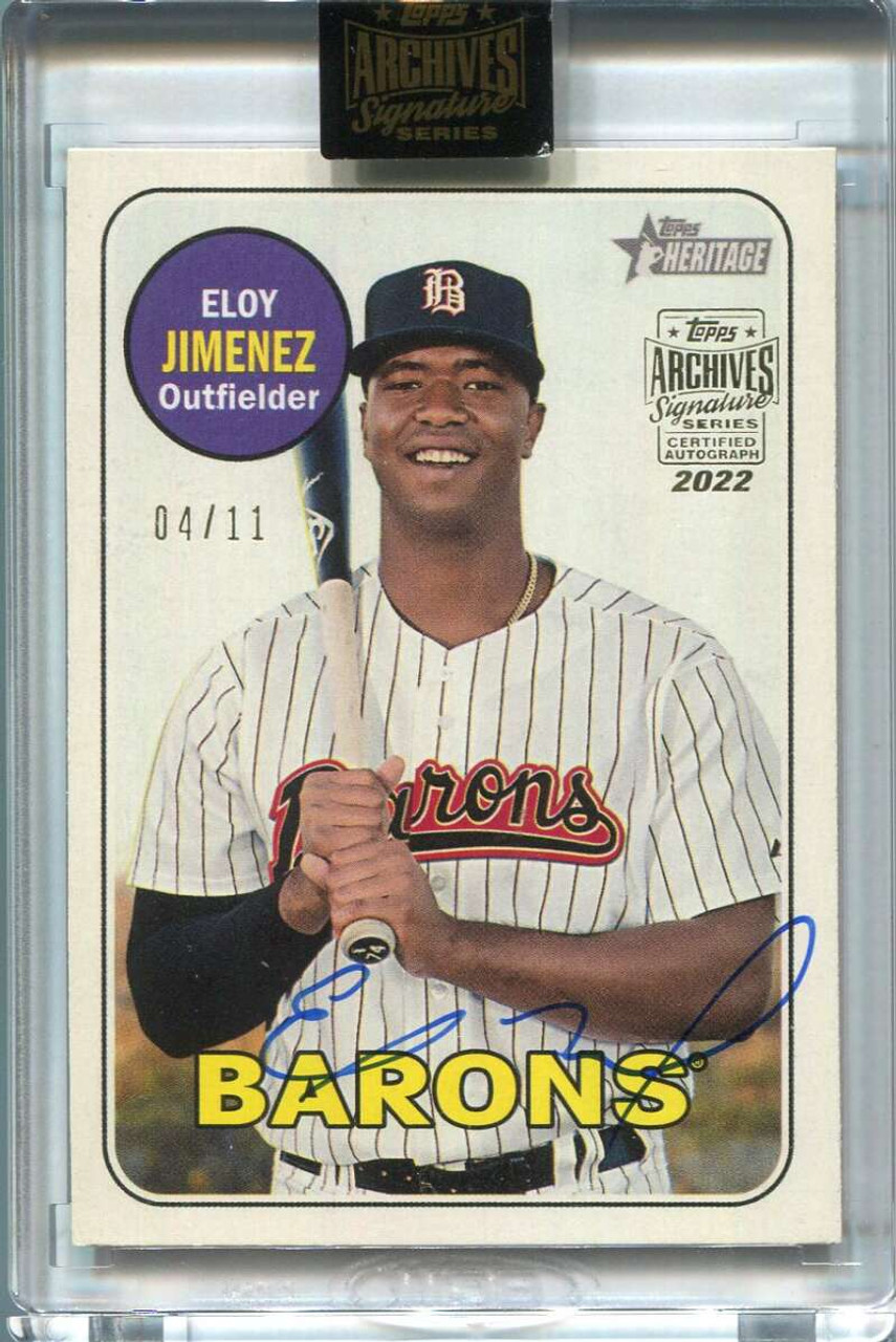 2022 Topps Archives Signature Series Eloy Jimenez Auto 4/11 2018 Topps  Heritage - Sportsnut Cards