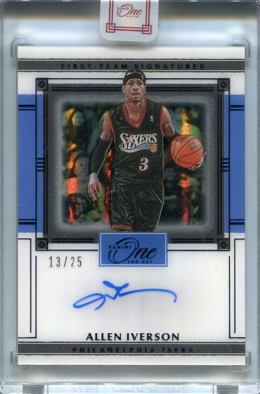 2020-21 Panini One & One First Team Signatures Purple 3 Allen Iverson Auto  13/25