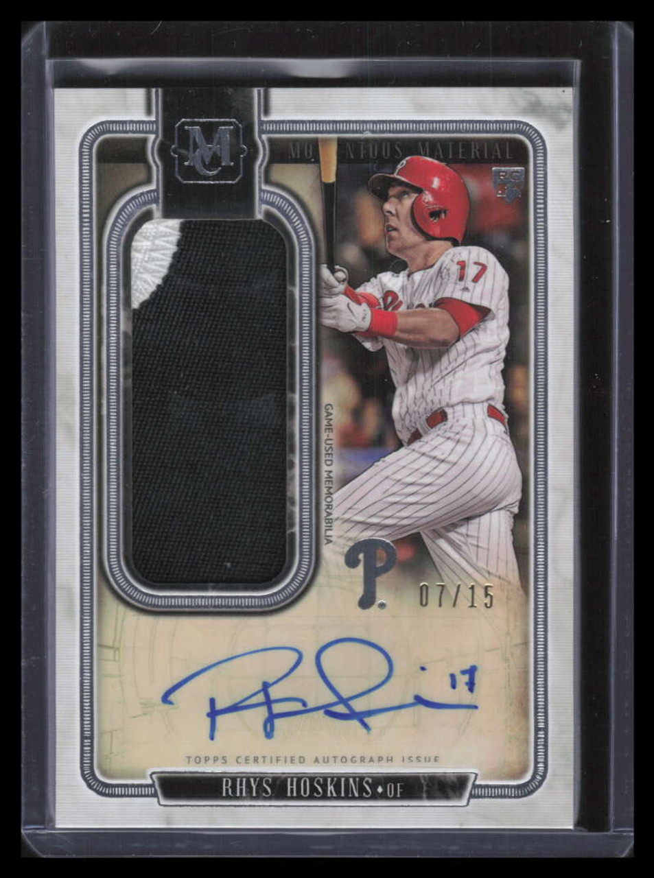 2018 Topps Museum Momentous Material JPARH Rhys Hoskins Rookie Patch Auto  7/15 - Sportsnut Cards