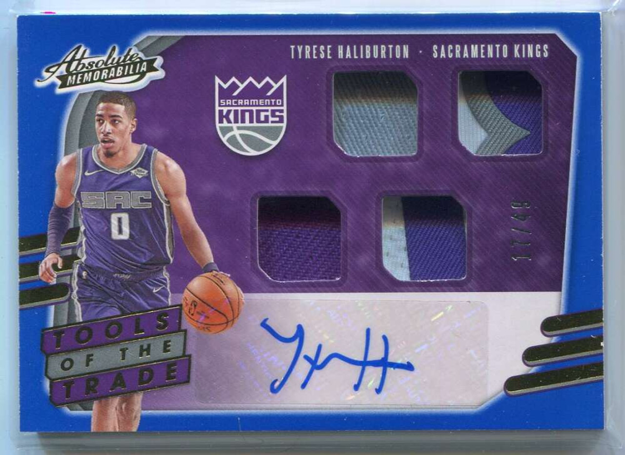 2020-21 Absolute Tools of Trade Tyrese Haliburton Rookie Quad Patch Auto  17/49