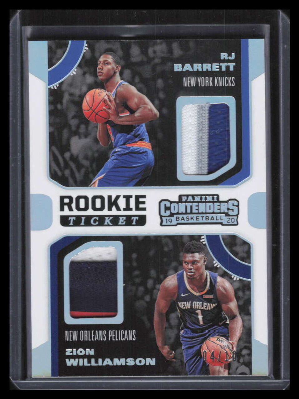 2019-10 Panini Contenders Prime RJ Barrett Zion Williamson Rookie Patch 4/10