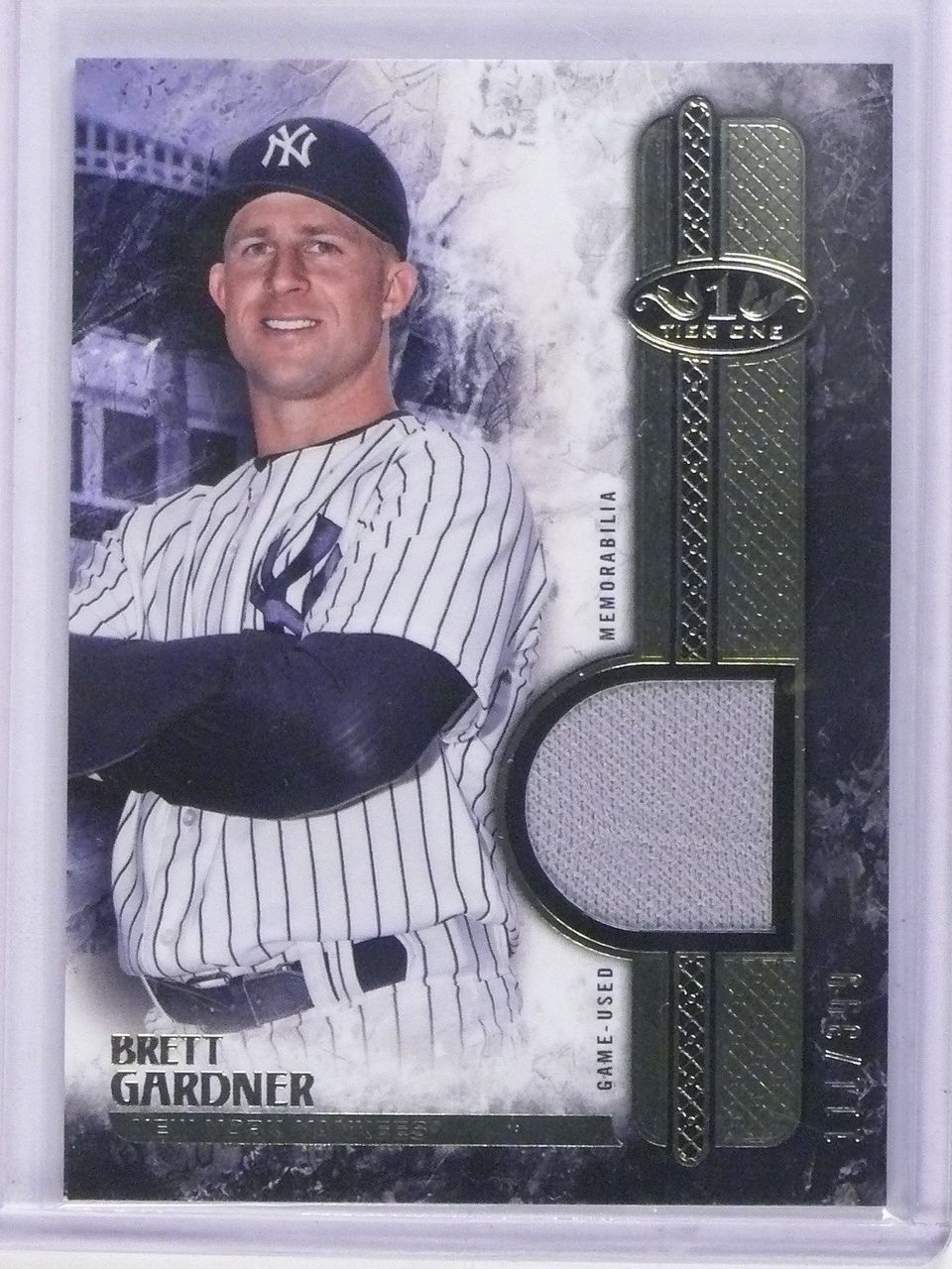 2016 Topps Tier One Relics #T1R-BG Brett Gardner Game Worn Yankees Jersey  Baseball Card - Only 399 made!