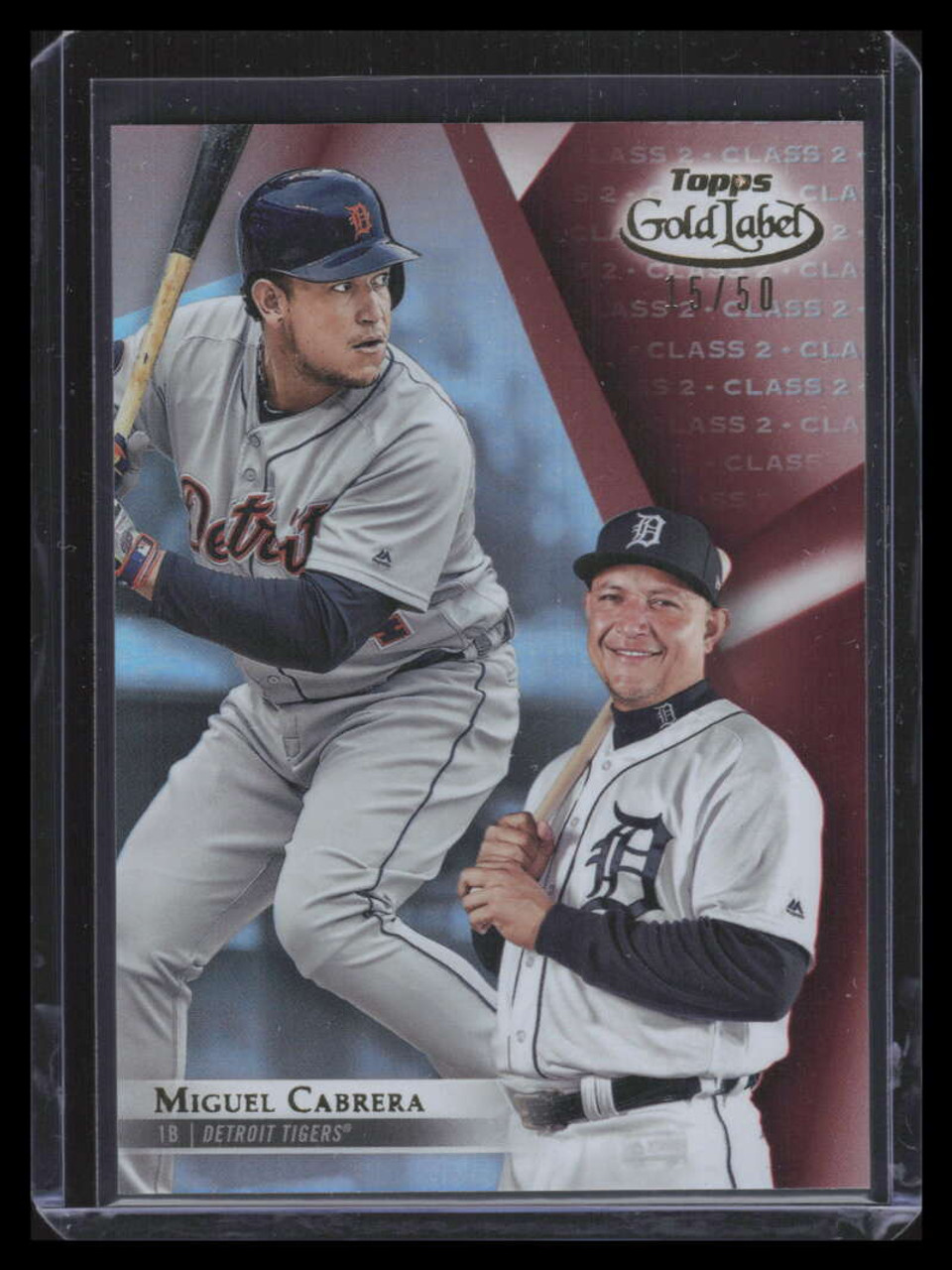 2018 Topps Gold Label Class 2 Red 44 Miguel Cabrera 15/50