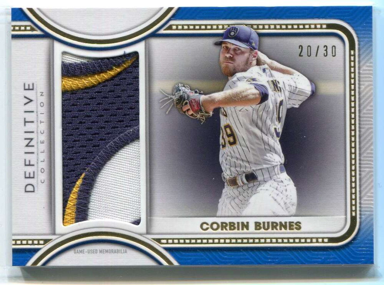 2022 Topps Definitive Collection Jumbo Blue DJRCBU Corbin Burnes Patch 20/30