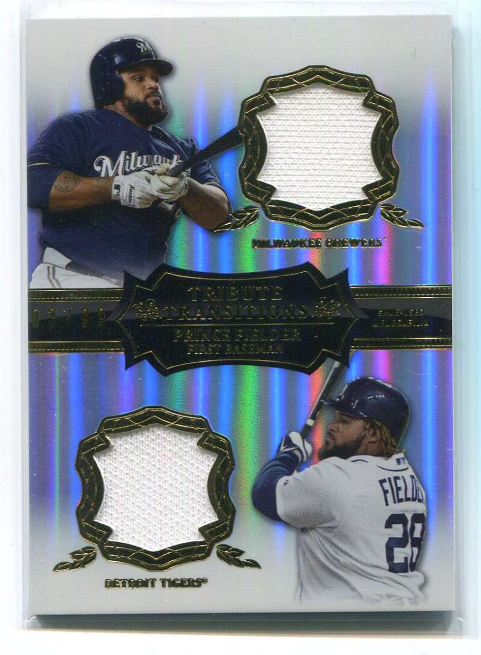 2013 Topps Tribute Transitions Relics PF Prince Fielder Dual Jersey 3/99 -  Sportsnut Cards