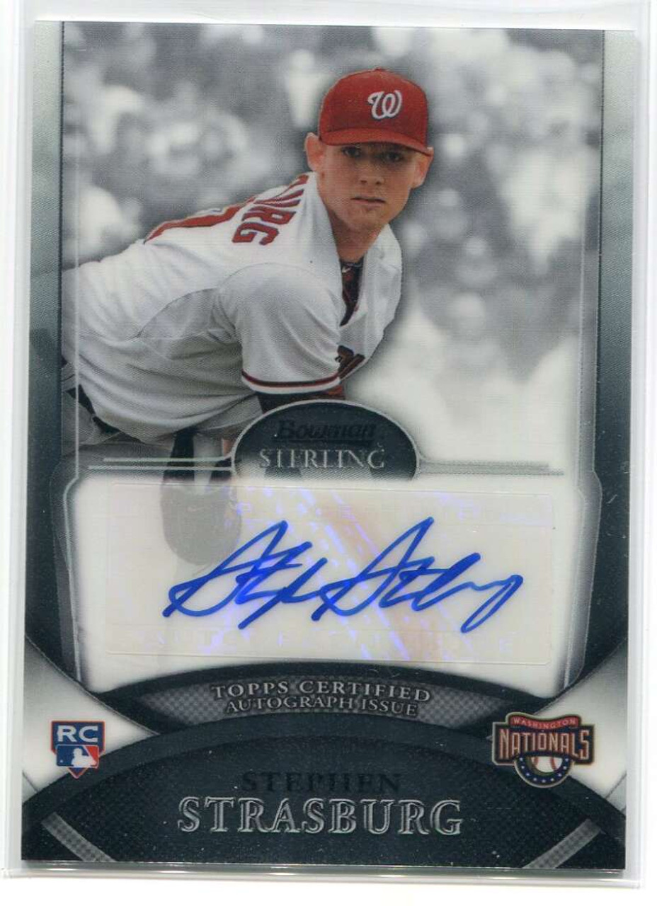 2010 Bowman Chrome Refractor 205b Stephen Strasburg Rookie Auto 382/500 -  Sportsnut Cards