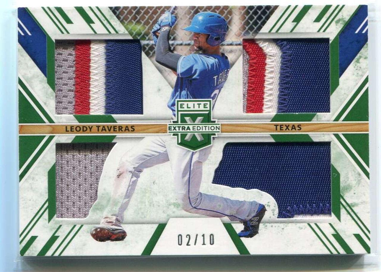 2019 Elite Extra Silhouettes Emerald 12 Leody Taveras Rookie Triple Patch  2/10