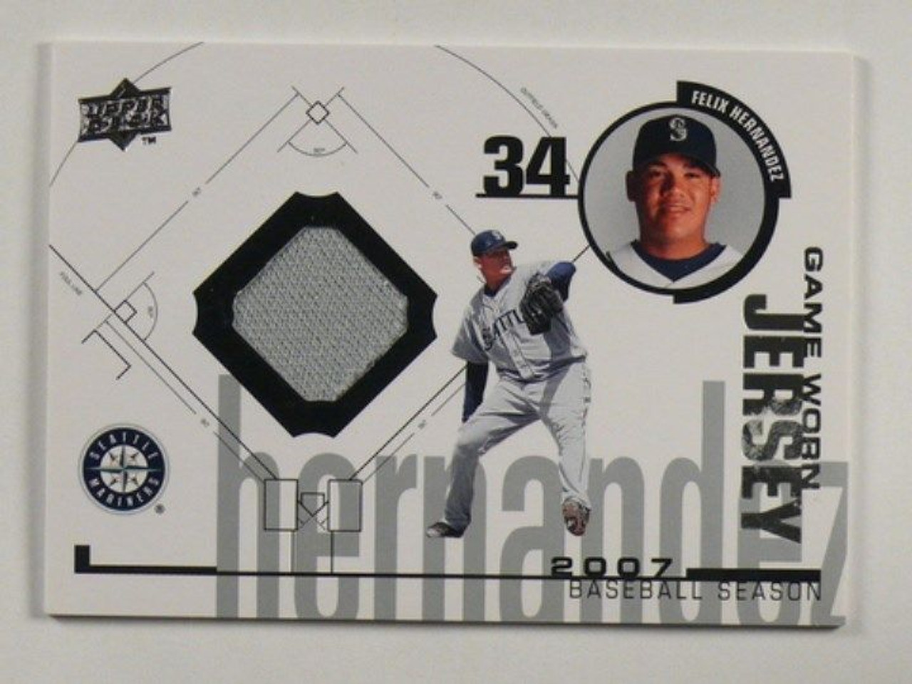 Felix Hernandez Game Worn Jersey Baseball Card