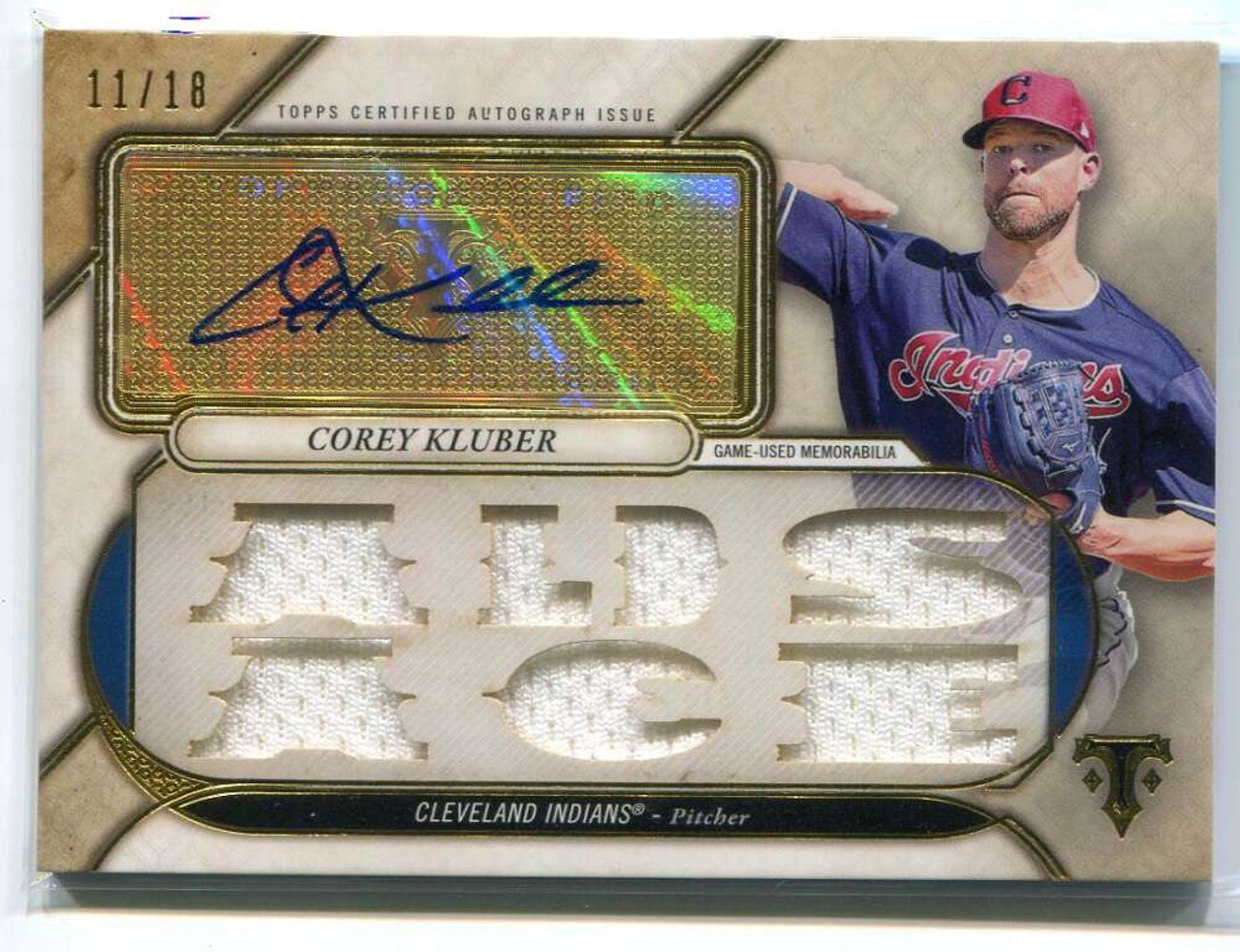 2017 Topps Triple Threads Relic Autograph ttarck1 Corey Kluber Jersey Auto  11/18 - Sportsnut Cards