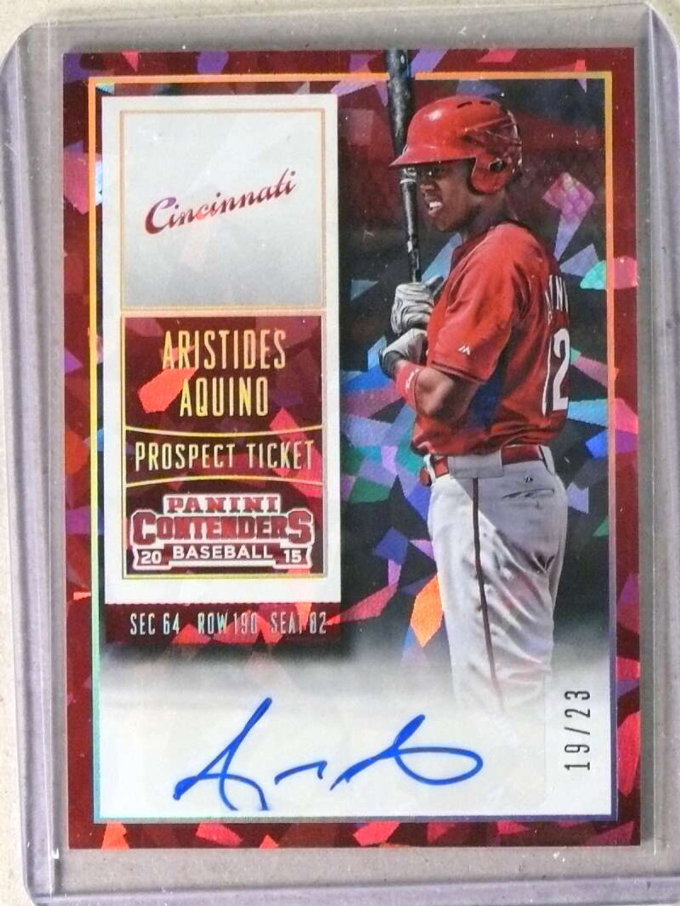 2015 Contenders Prospect Ticket Red Cracked Ice Aristides Aquino