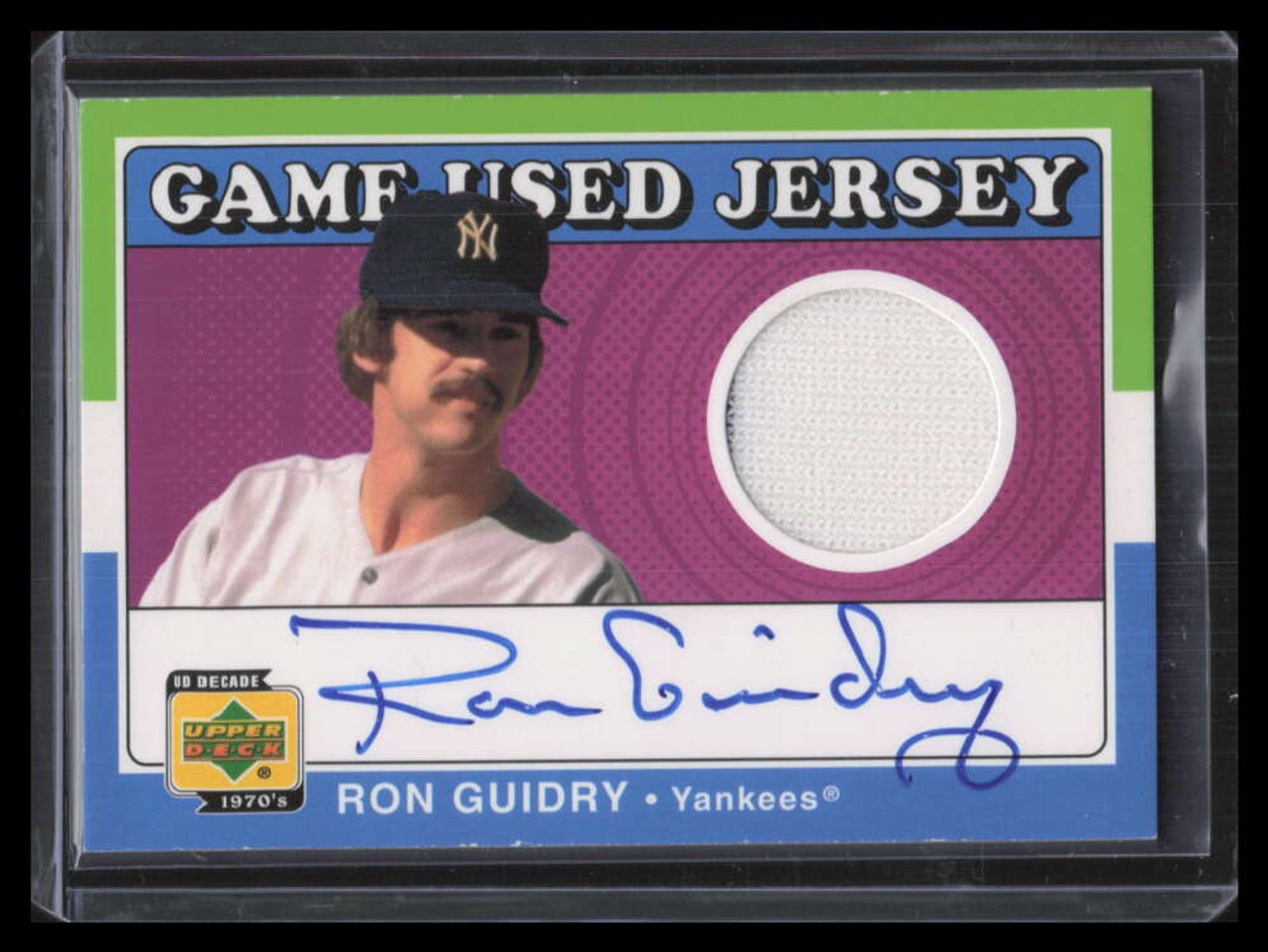 2001 Upper Deck Decade 1970's Game Jersey Autograph SJRG Ron Guidry Jersey  Auto
