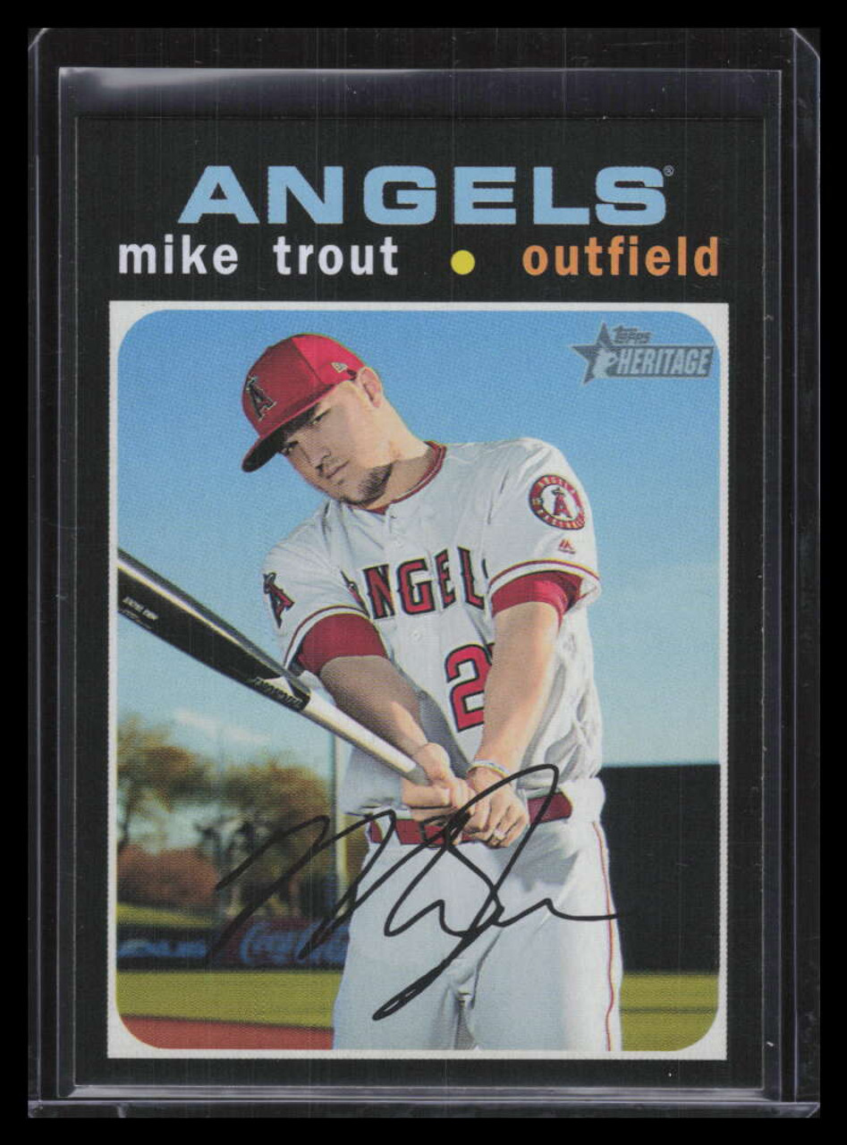 2017 Topps Heritage 450b Mike Trout Action Variation SP 125301 - Sportsnut  Cards