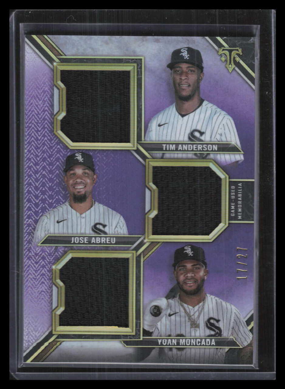 2021 Topps Triple Threads Relic Combos Moncada Abreu Tim Anderson Jersey  17/27