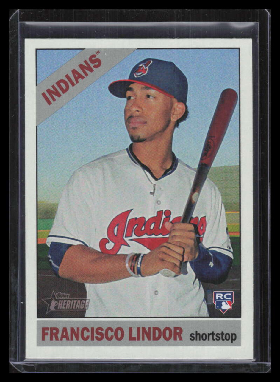 2015 Topps Heritage 717a Francisco Lindor Rookie SP - Sportsnut Cards