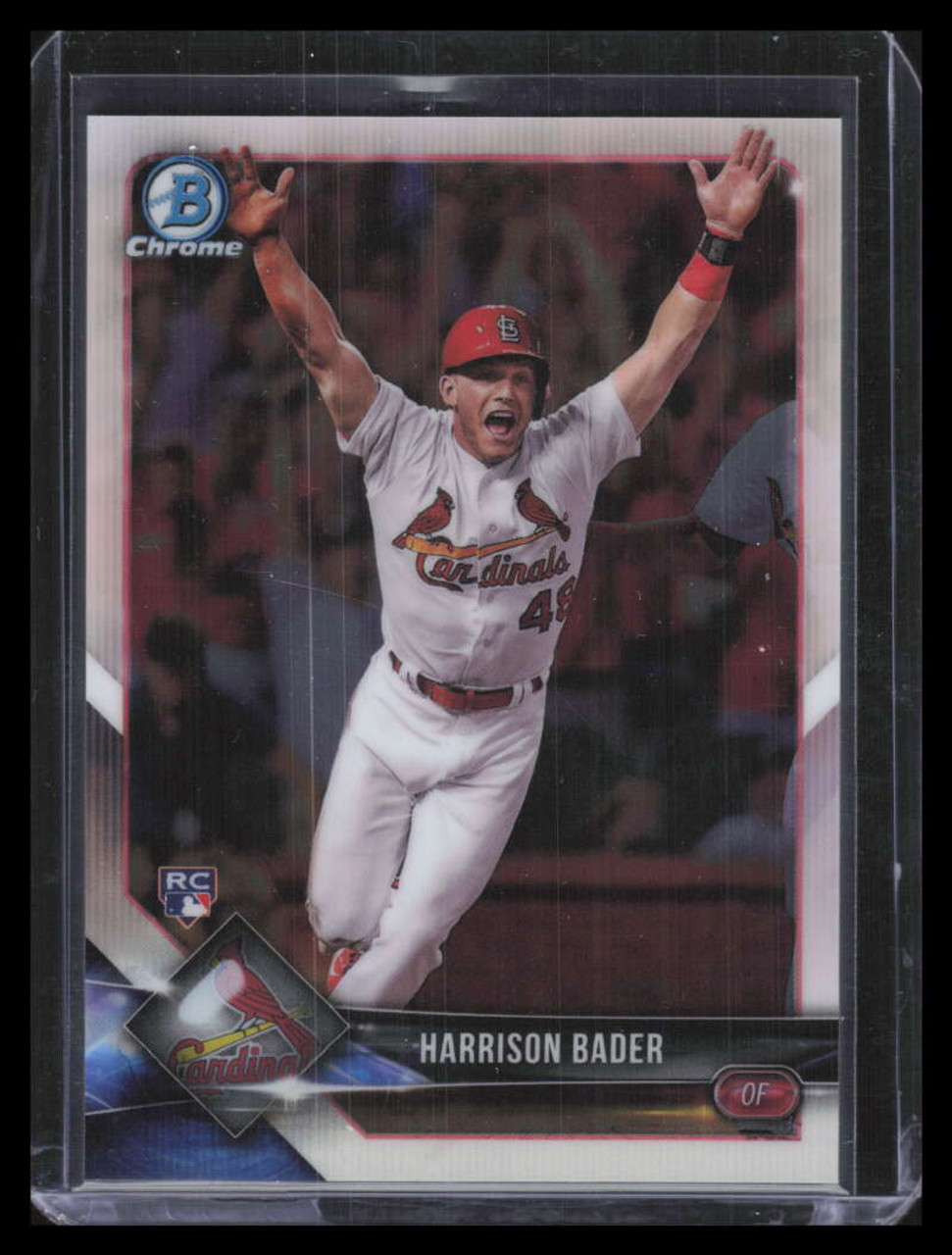 2018 Bowman Chrome Rookie Image Variations 68 Harrison Bader White Jersey  Rookie - Sportsnut Cards