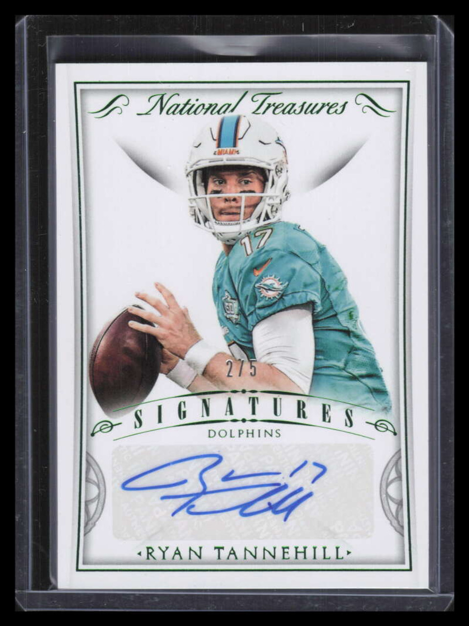 2015 Panini National Treasures Signatures Emerald SIGRT Ryan Tannehill Auto  2/5 - Sportsnut Cards