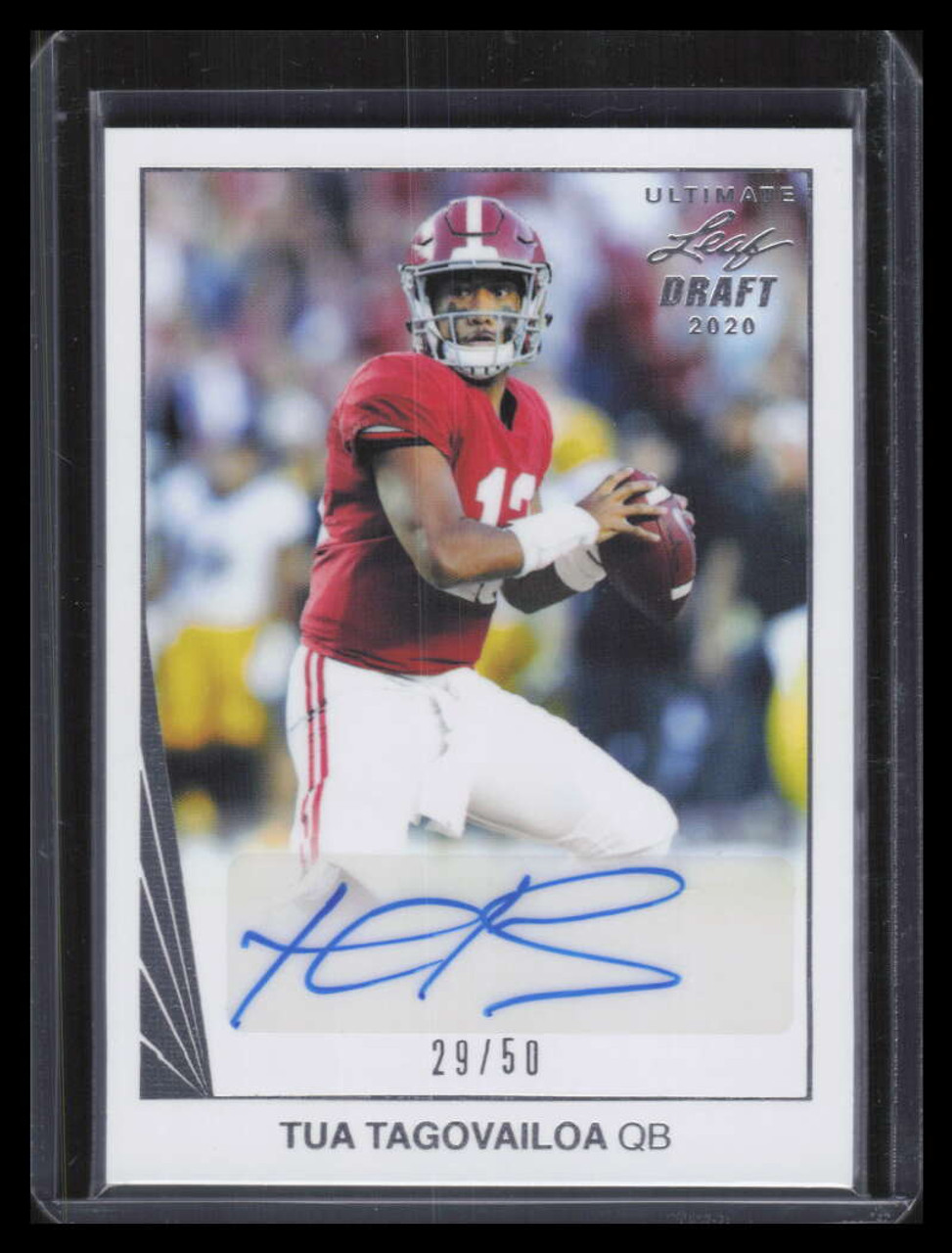 2020 Leaf Ultimate Draft '90 Leaf Autographs Tua Tagovailoa Rookie Auto  29/50