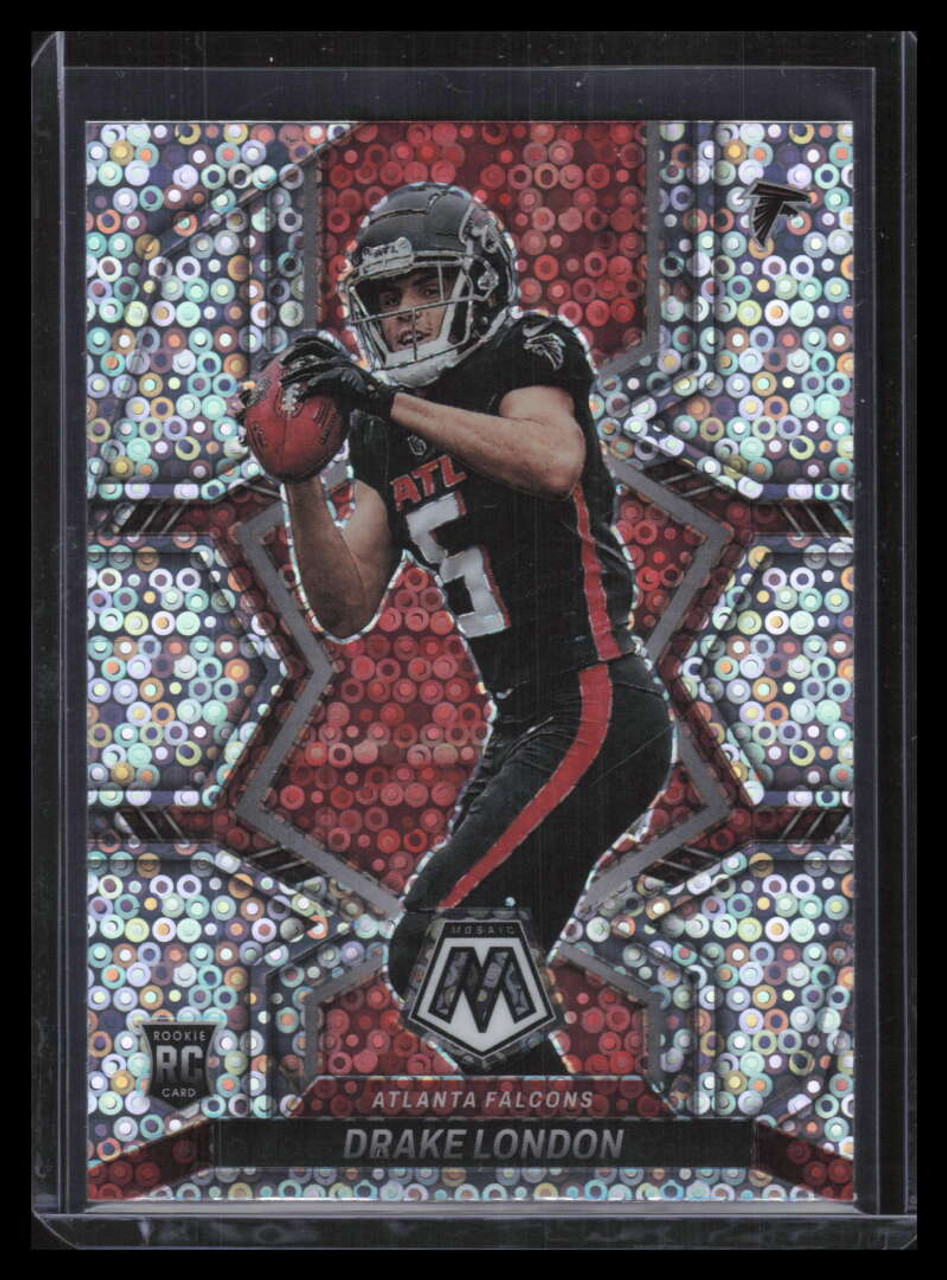 2022 Panini Mosaic Mosaic No Huddle Silver Variation 312 Drake London  Rookie - Sportsnut Cards