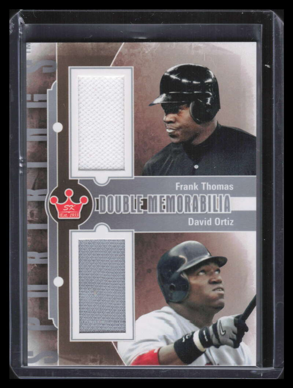 2013 Sportkings Double Memorabilia dm3 Frank Thomas David Ortiz Dual Jersey  /60 - Sportsnut Cards