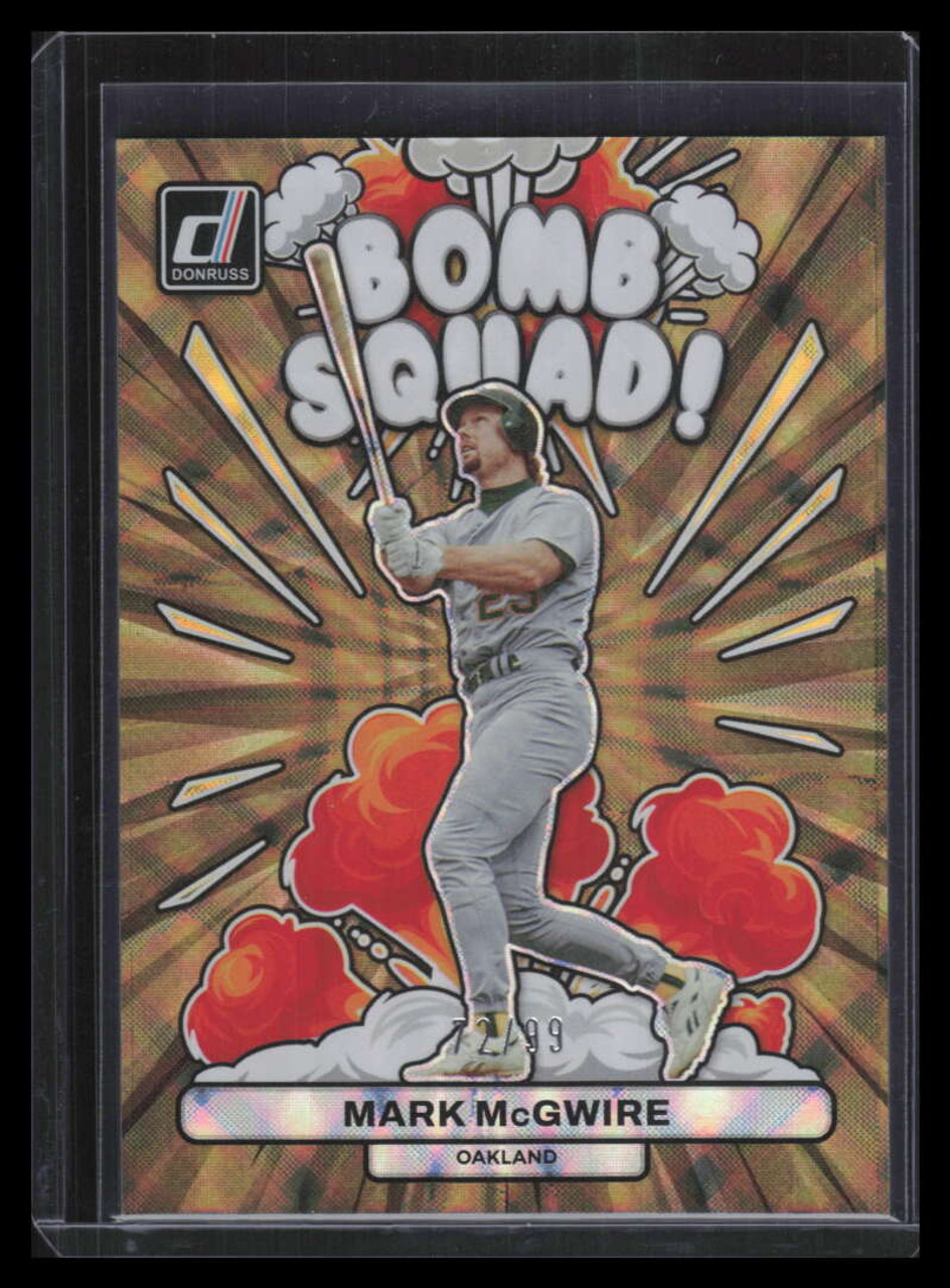 2023 Donruss Bomb Squad Gold 3 Mark McGwire 72/99 - Sportsnut Cards