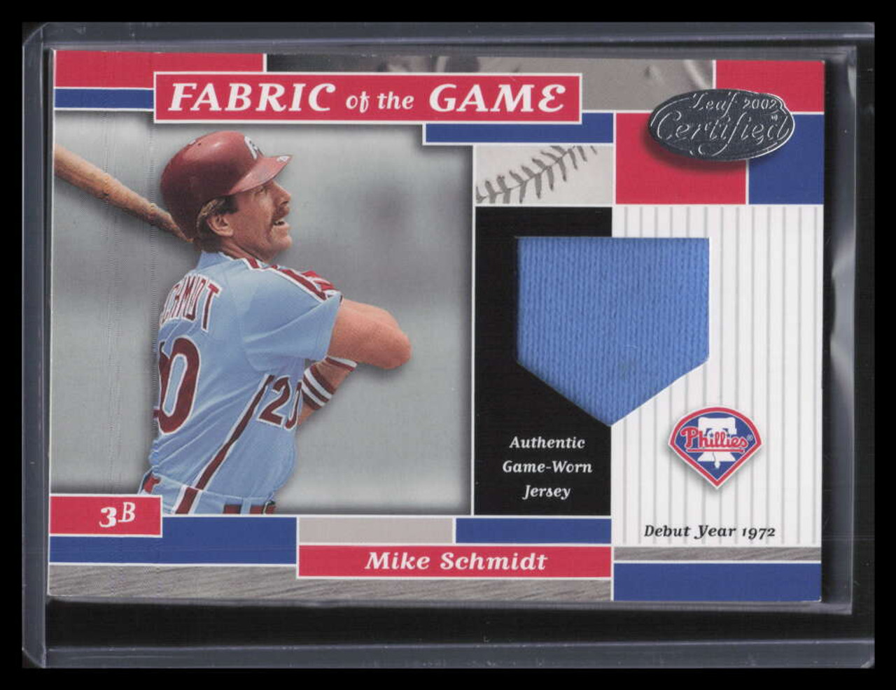 2002 Leaf Certified Fabric of the Game 38dy Mike Schmidt Jersey 61