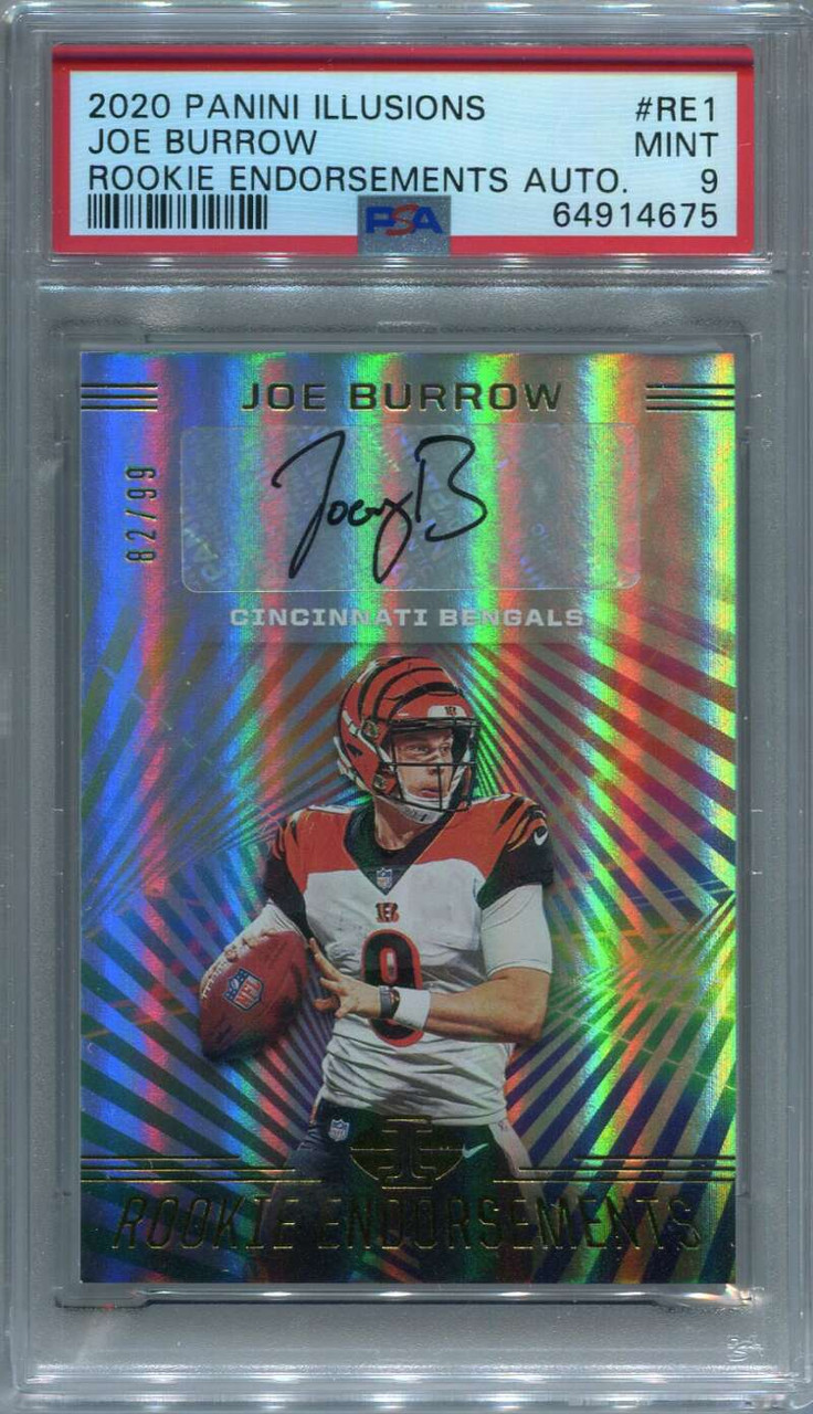 2020 Panini Illusions Endorsements 1 Joe Burrow Rookie Auto 82/99