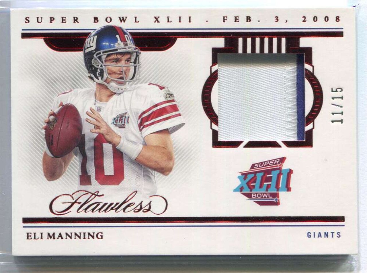 2022 Panini Flawless Super Bowl Swatches Ruby 5 Eli Manning Patch 11/15 -  Sportsnut Cards