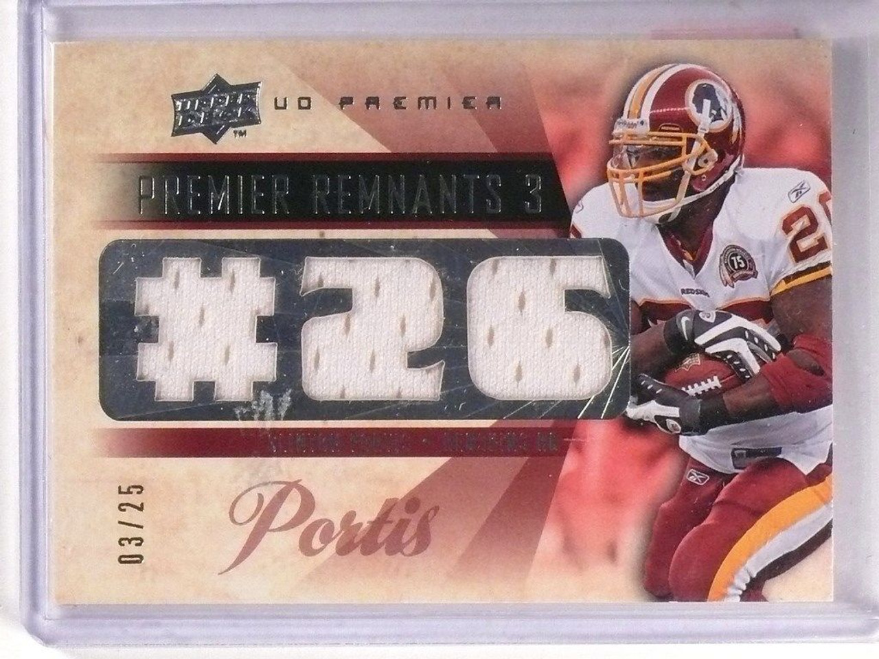 Clinton Portis Triple Game Used Jersey Card –