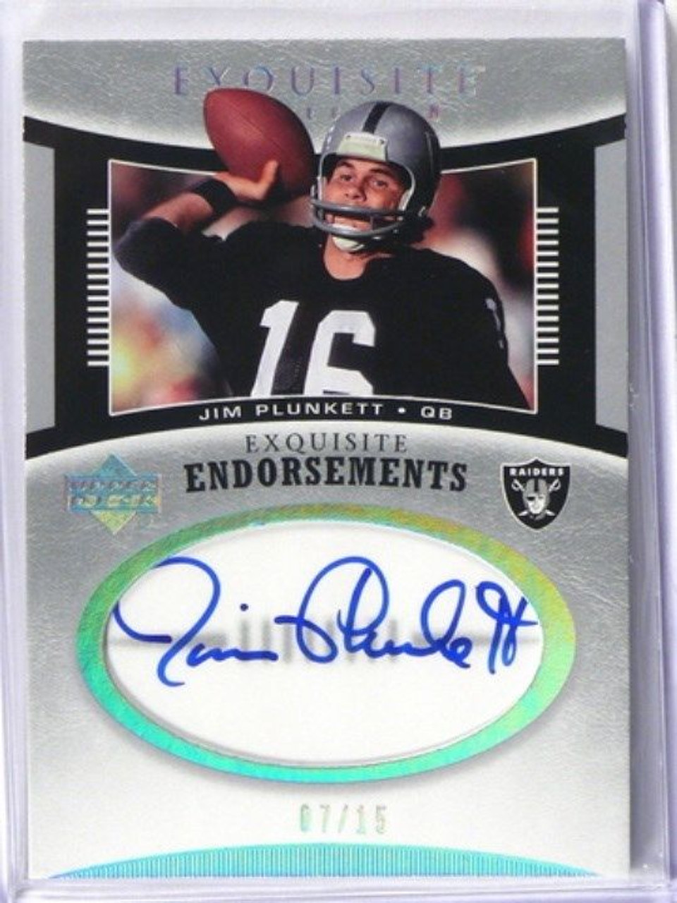 2005 Upper Deck Exquisite Endorsements Jim Plunkett auto autograph #D07/15