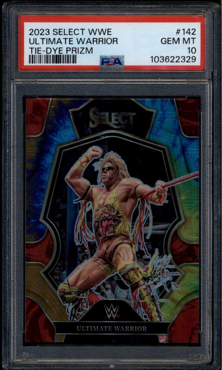 2023 Select WWE Prizms Tie-Dye Refractor 142 Ultimate Warrior /25