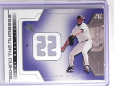 2002 Fleer E-X Behind the Numbers Roger Clemens Dual Jersey *66190