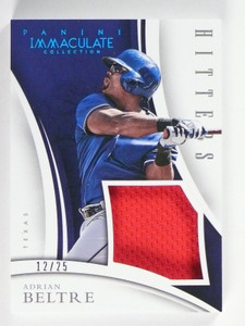 2015 Panini Immaculate Collection hitters Adrian Beltre jersey #D12/25