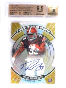 2012 Finest Gold Atomic Refractor RC Trent Richardson Autograph /25 BGS 9.5 *576