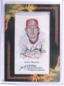 2008 Topps Allen & Ginte Mini Framed Cloth Jered Weaver #D10/10 #234