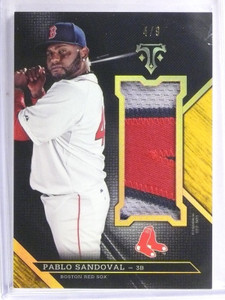 2016 Topps Triple Threads Gold Unity Jumbo Pablo Sandoval 3clr Patch #D4/9