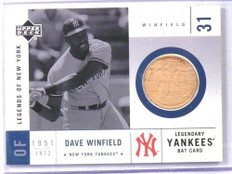 2001 Upper Deck Legends Of New York Dave Winfield bat #LYB-DW