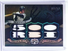 2009 Topps Triple Threads Hideki Matsui jersey bat #D07/27 #TTR-114 *68405