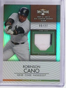 Robinson Cano player worn jersey patch baseball card (New York