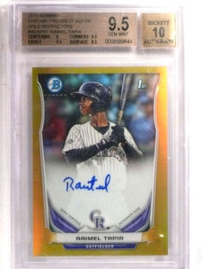 2014 Bowman Chrome Gold Refractor Raimel Tapia autograph #d35/50 BGS 9.5 *72187