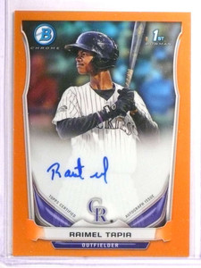 2014 Bowman Chrome Orange Refractor Raimel Tapia autograph auto rc #/25 *72208