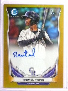 2014 Bowman Chrome Gold Refractor Raimel Tapia autograph rc #D05/50 *72210