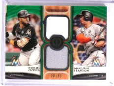 2018 Topps Tribute Green Giancarlo Stanton Marcell Ozuna jersey #D80/99 *72401