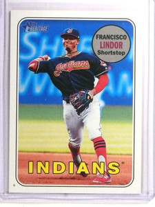 2018 Topps Heritage Action Variation Francisco Lindor #145 *72404