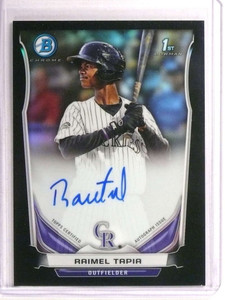 2014 Bowman Chrome Black Refractor Raimel Tapia autograph rc #D74/99 *72874