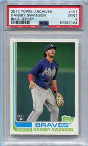 2017 Topps Archives 101b Dansby Swanson Blue Jersey Rookie SP PSA 9 MINT