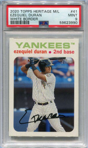 2020 Topps Heritage Minors White 41 Ezequiel Duran Rookie 11/50 PSA 9 MINT